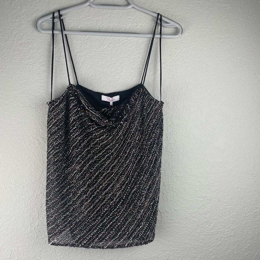 Parker Silver Sequin Camisole Top‎ with NWT